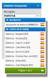 Cambiar localidad de alquiler en Mallorca